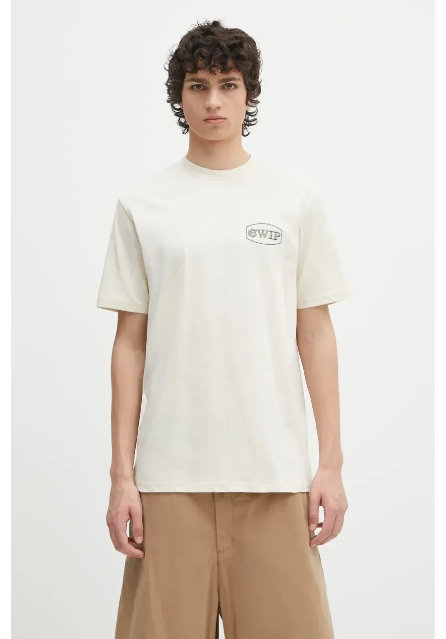 obrazek 1 Carhartt WIP t-shirt bawełniany S/S Lay Up T-Shirt męski kolor beżowy z aplikacją I034765.2XPXX