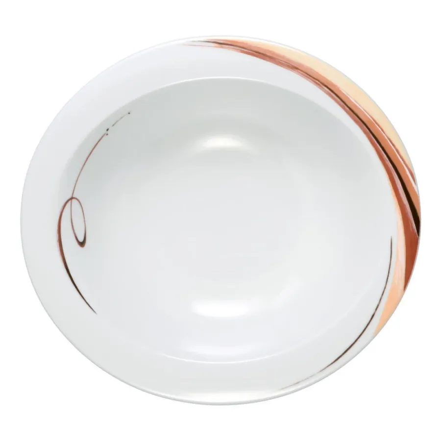 obrazek 2 Duża owalna porcelanowa miska 25x23 cm zdobiona brązowym wzorem - Seltmann Weiden