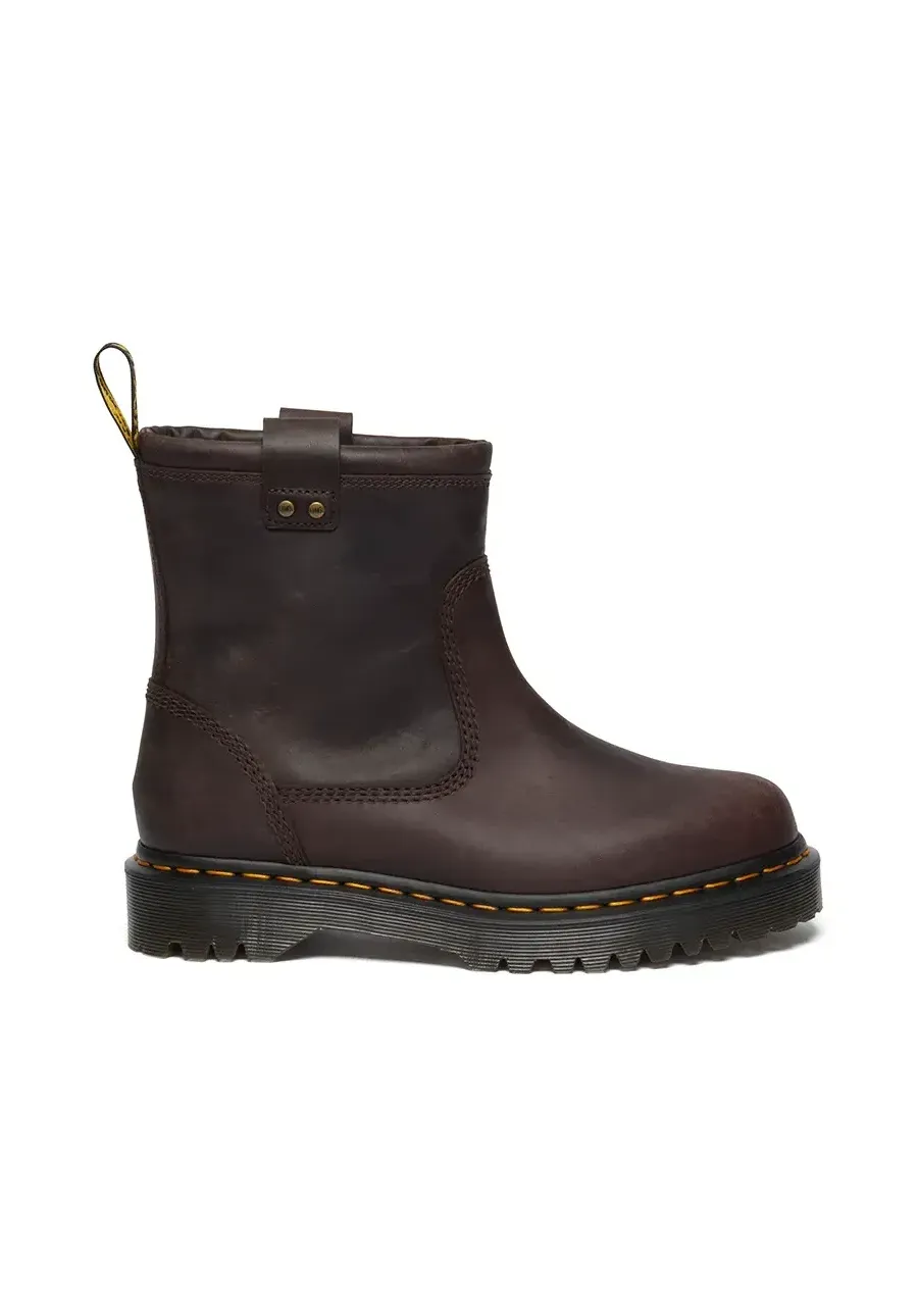obrazek 1 Dr. Martens botki skórzane Anistone Lo damskie kolor brązowy na płaskim obcasie DM31880201