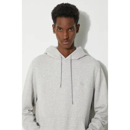 Zdjęcie Woolrich bluza Logo Script Hoodie męska kolor szary z kapturem melanżowa CFWOSW0224MRUT3684