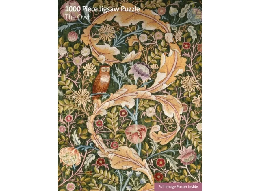 obrazek 1 Ekologiczne puzzle dla dorosłych V&A: Sowa - Flame Tree Publishing