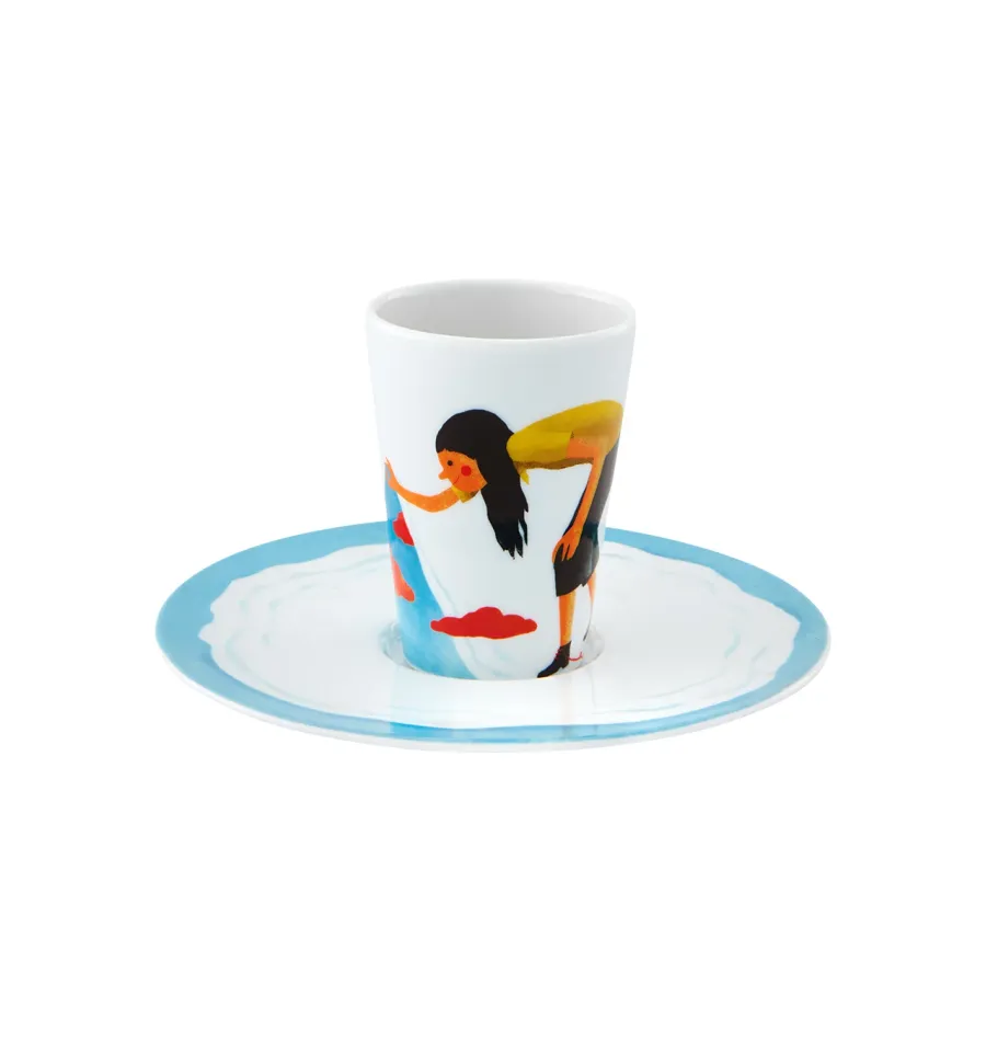obrazek 1 Ręcznie wykonana porcelanowa filiżanka ze spodkiem do kawy