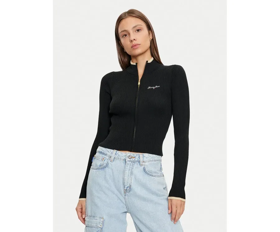 obrazek 1 Tommy Jeans Sweter DW0DW19835 Czarny Slim Fit