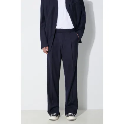 Zdjęcie 424 spodnie wełniane Straight Leg Pants kolor granatowy proste FF4SMT10BP-TR351.560