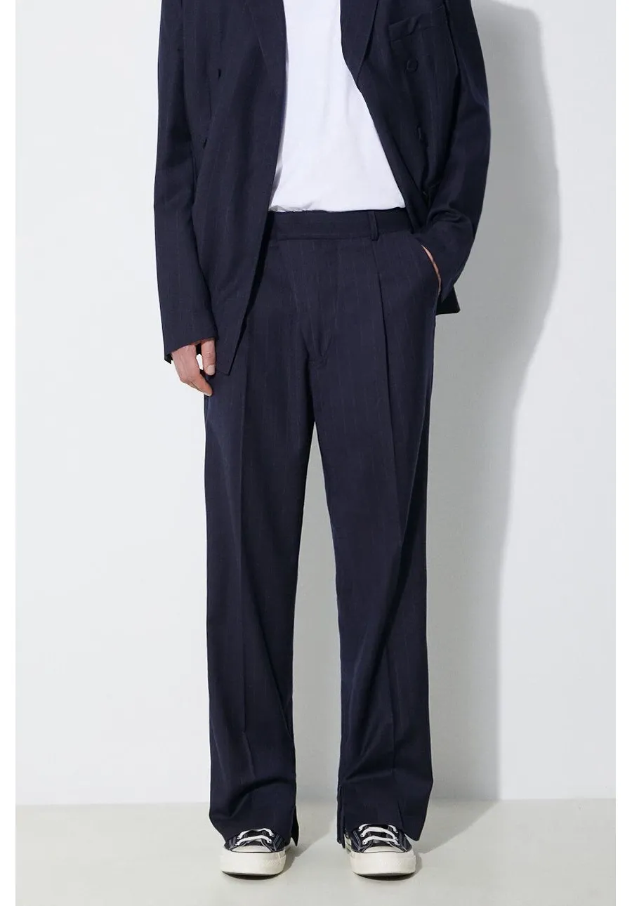 obrazek 1 424 spodnie wełniane Straight Leg Pants kolor granatowy proste FF4SMT10BP-TR351.560
