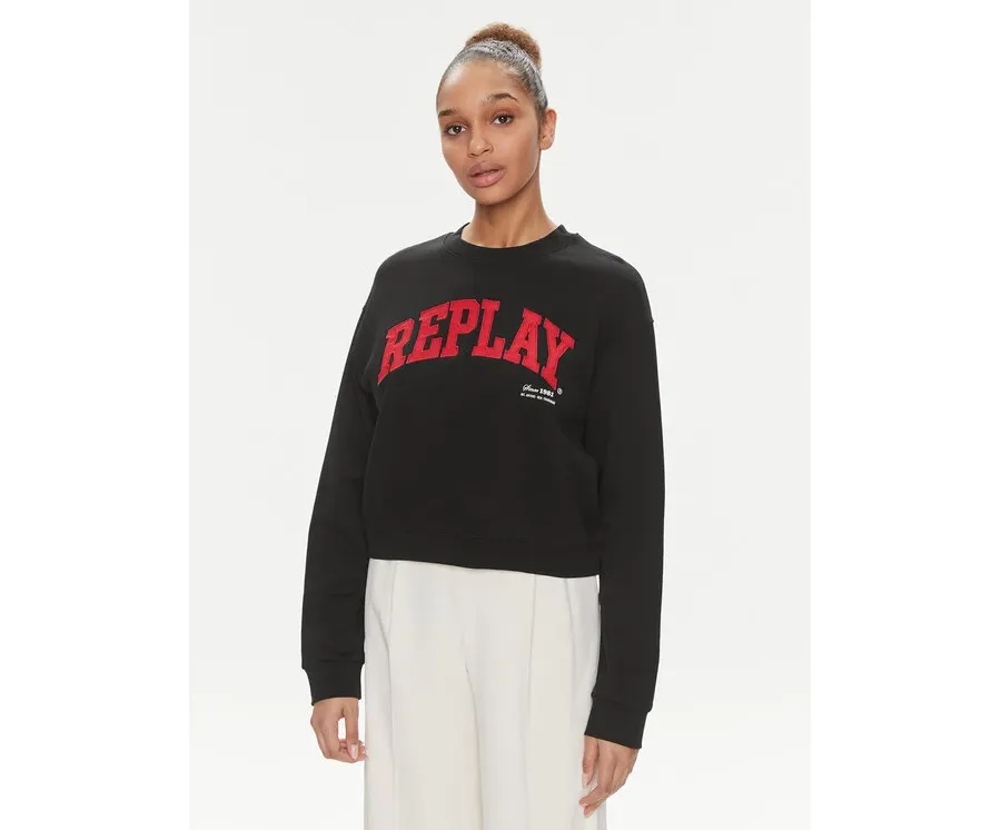 obrazek 1 Replay Bluza W3104.000.23591 Czarny Regular Fit REPLAY