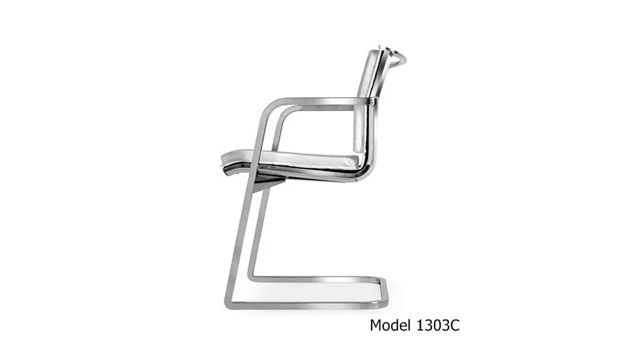 picture 2 Aluminium and leather office chair