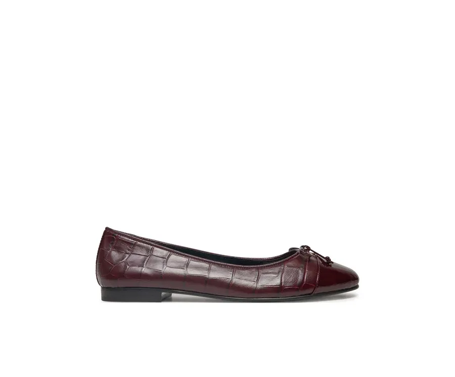 obrazek 1 Tory Burch Baleriny Cap Toe Ballet 165365 Bordowy