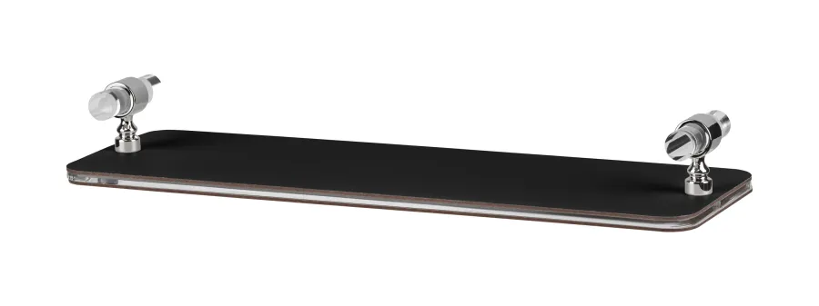 obrazek 1 Niepowtarzalna czarna taca łazienkowa Linfinito 33x10xH5 cm z chromowanym wykończeniem