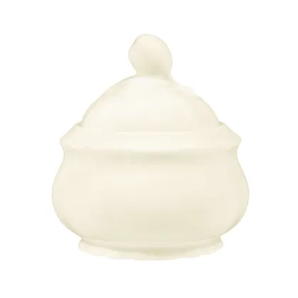Zdjęcie Porcelanowa mała cukiernica w kolorze kości słoniowej - Seltmann Weiden