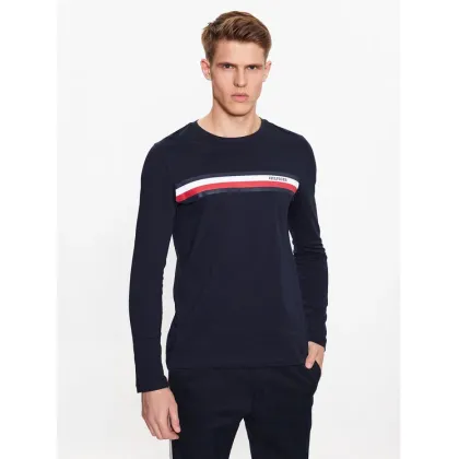 Zdjęcie Tommy Hilfiger Longsleeve Monotype Chest Stripe MW0MW32366 Granatowy Slim Fit