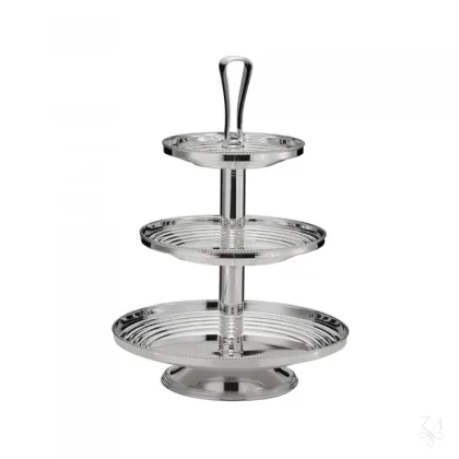 Picture Stylish three-tier silver-plated dessert stand - Zaramella Argenti