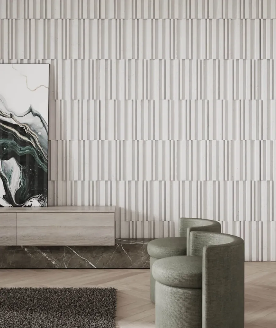 obrazek 1 135x60 cm VT - PB42 (B0 biały złamany) LAMEL - Panel dekor 3D beton architektoniczny