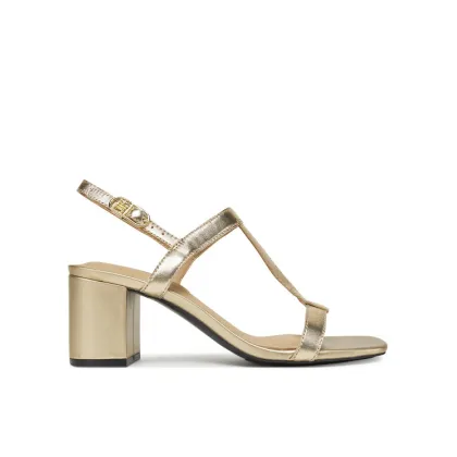 Zdjęcie Tommy Hilfiger Sandały Leather Block Heel Sandal Metal FW0FW08590 Złoty