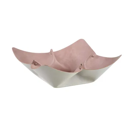 Zdjęcie Skórzana misa na owoce Ø45 cm w kolorze perłowym