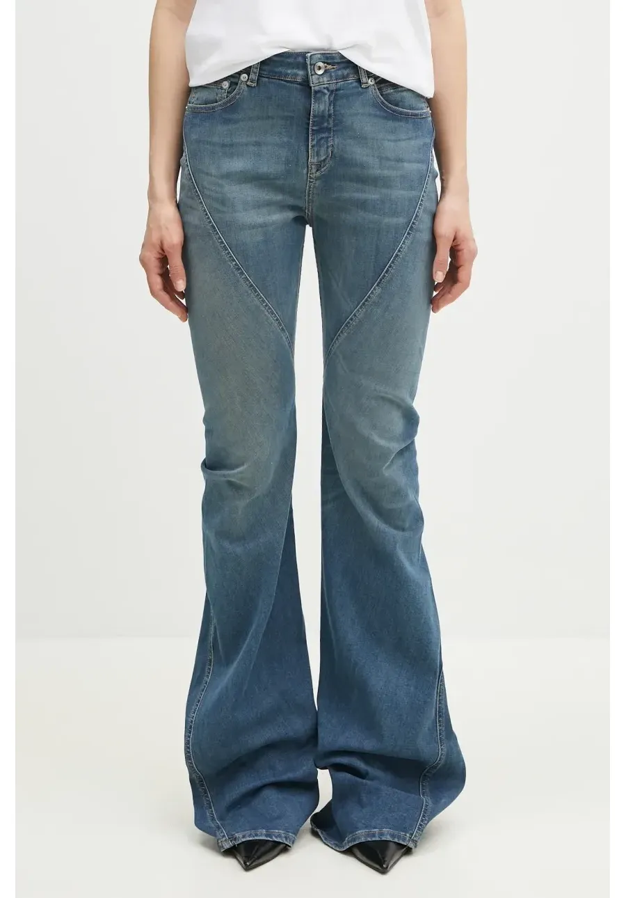 obrazek 1 Rick Owens DRKSHDW jeansy Bias Bootcut damskie high waist DS01E3302.SDWB