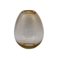 Zdjęcie Włoski wazon z dmuchanego szkła Murano z płatkami 24-karatowego złota