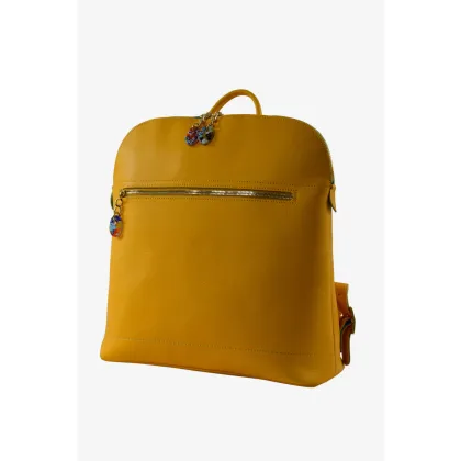 Zdjęcie Ekskluzywny plecak skórzany w kolorze żółtym - Terrida