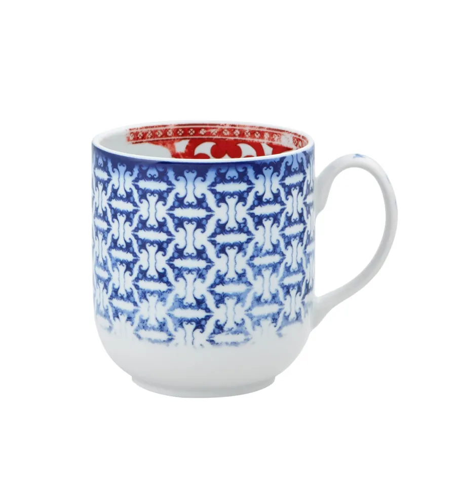 obrazek 1 Luksusowy porcelanowy kubek Timeless z oryginalnym czerwono-granatowym motywem ozdobnym - Vista Alegre