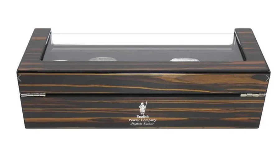 obrazek 6 Eleganckie 5-slotowe drewniane pudełko na zegarki w wykończeniu z drewna hebanowego