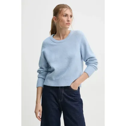 Zdjęcie Samsoe Samsoe sweter wełniany NOR damski kolor różowy lekki F00022152