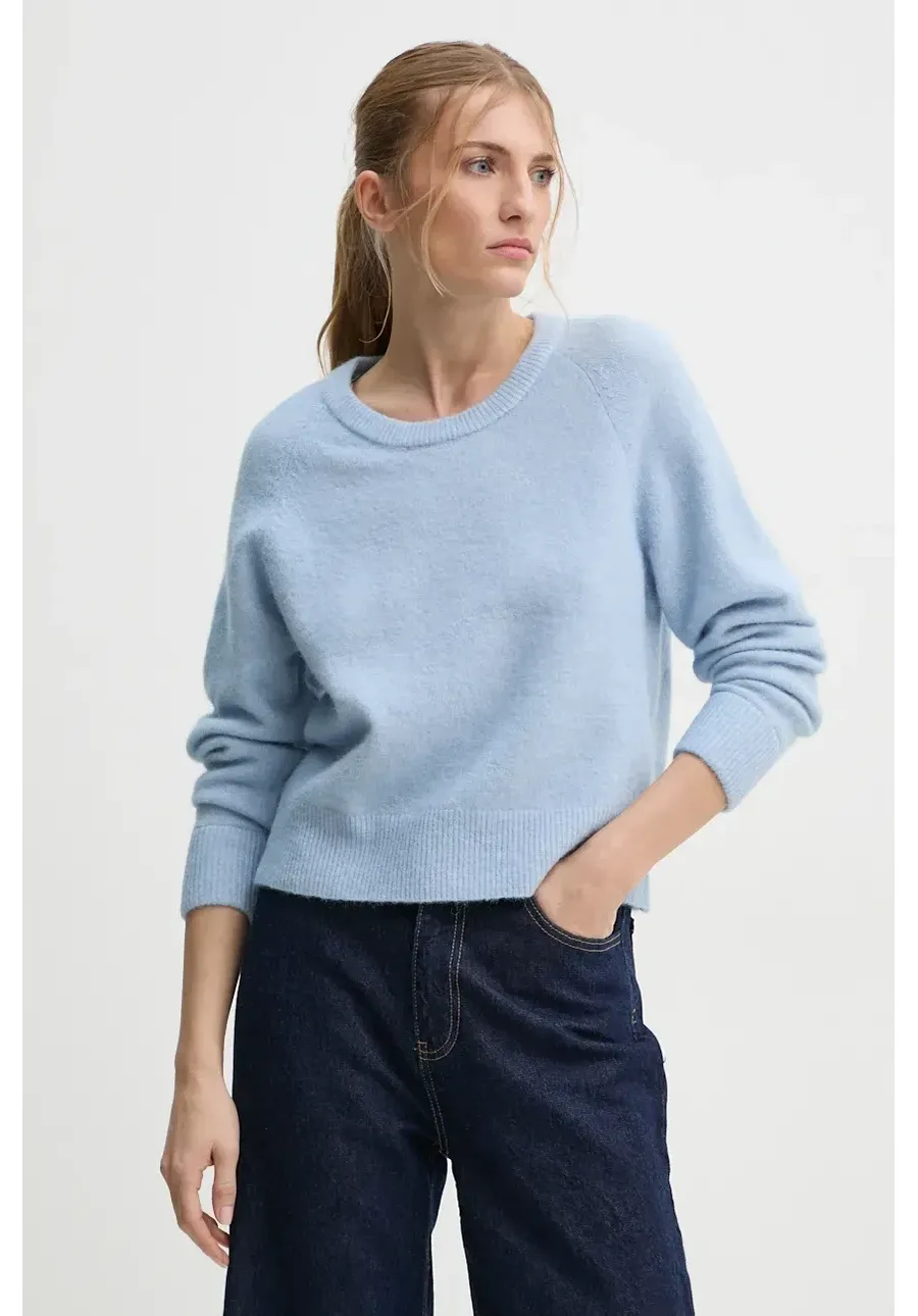 obrazek 1 Samsoe Samsoe sweter wełniany NOR damski kolor różowy lekki F00022152