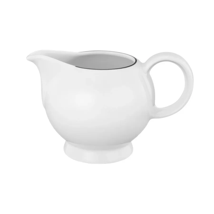 obrazek 1 Piękny porcelanowy dzbanuszek do mleka zdobiony czarnym rantem - Seltmann Weiden