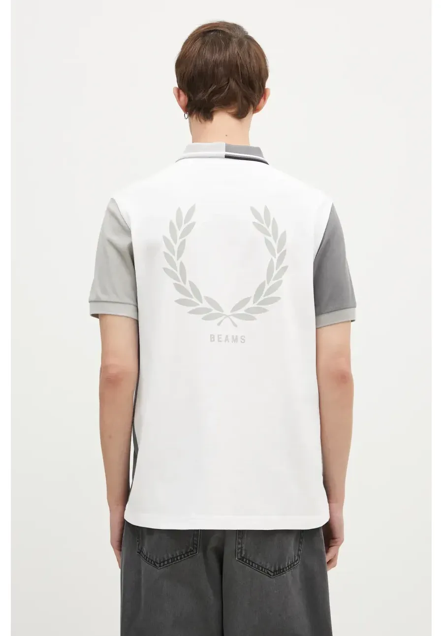 obrazek 1 Fred Perry polo bawełniane Beams Grid Design Shirt kolor szary z nadrukiem SM7187.100