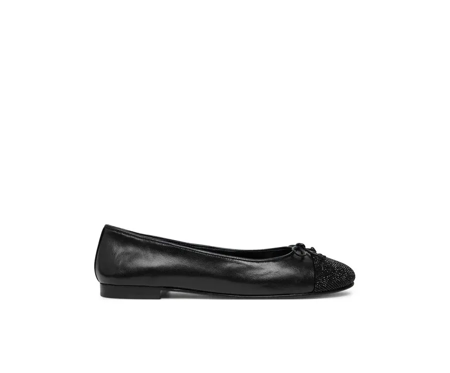 obrazek 1 Tory Burch Baleriny Cap-Toe Pave Ballet 166214 Czarny