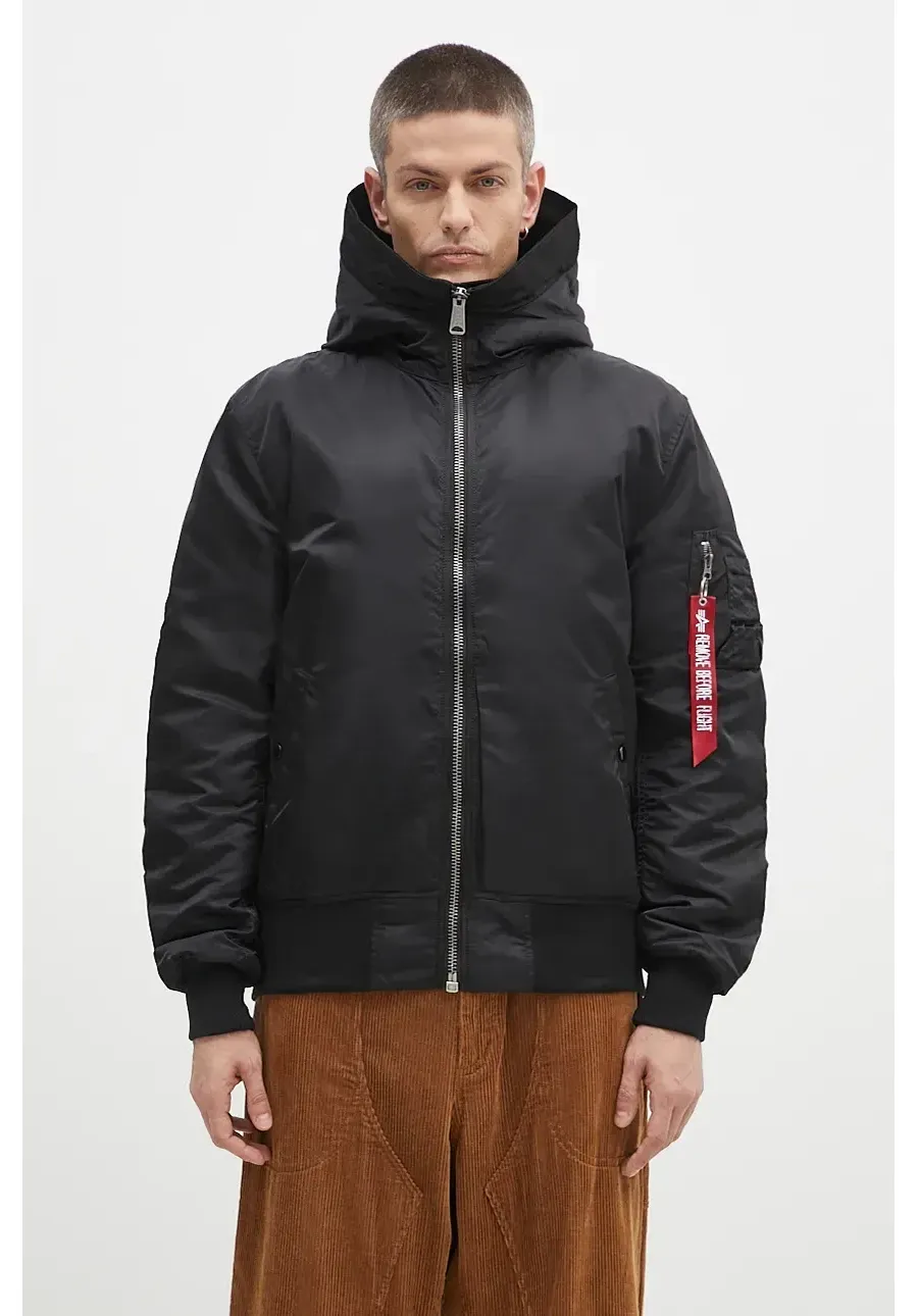 obrazek 1 Alpha Industries kurtka MA-1 Hooded męska kolor czarny przejściowa 158104.03