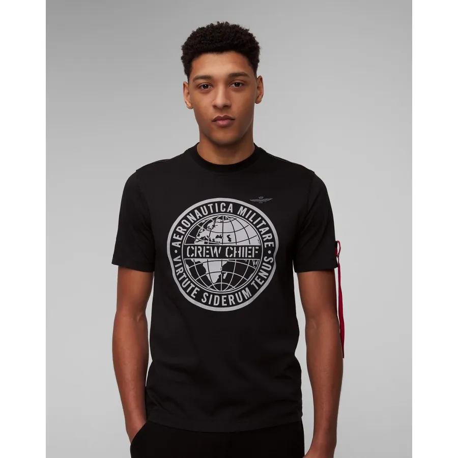 obrazek 1 Czarny T-shirt Męski Aeronautica Militare