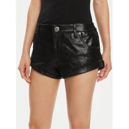 Zdjęcie One Teaspoon Szorty skórzane Bandits 26208B Czarny Relaxed Fit