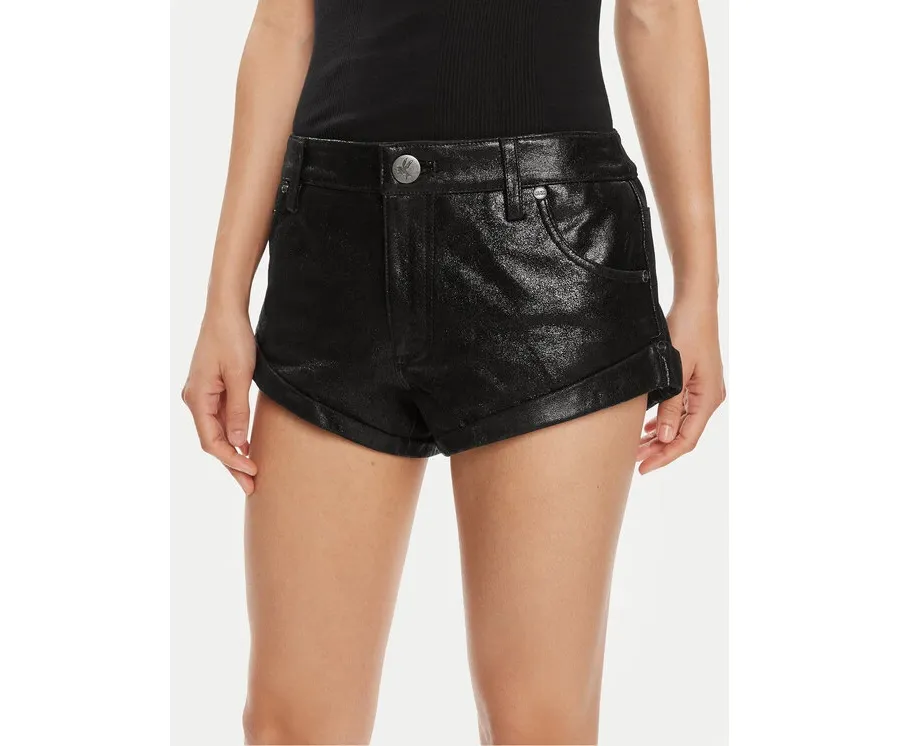 obrazek 1 One Teaspoon Szorty skórzane Bandits 26208B Czarny Relaxed Fit