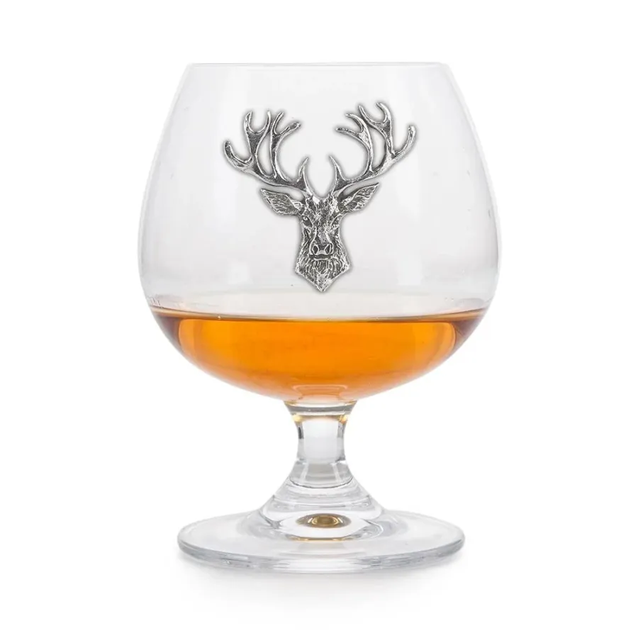 obrazek 1 Oryginalny prezent dla miłośnika dzikiej natury - kieliszek do brandy z cynowym emblematem
