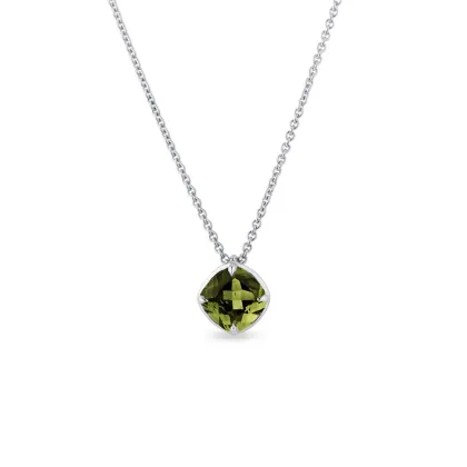 Zdjęcie Naszyjnik z białego złota z wełtawinem KLENOTA