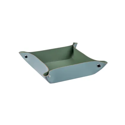 Zdjęcie Wyjątkowa tacka na drobiazgi z naturalnej skóry w kolorze błękitu