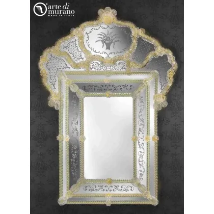 Zdjęcie Szykowne ścienne lustro ze szkła Murano - w stylu weneckim