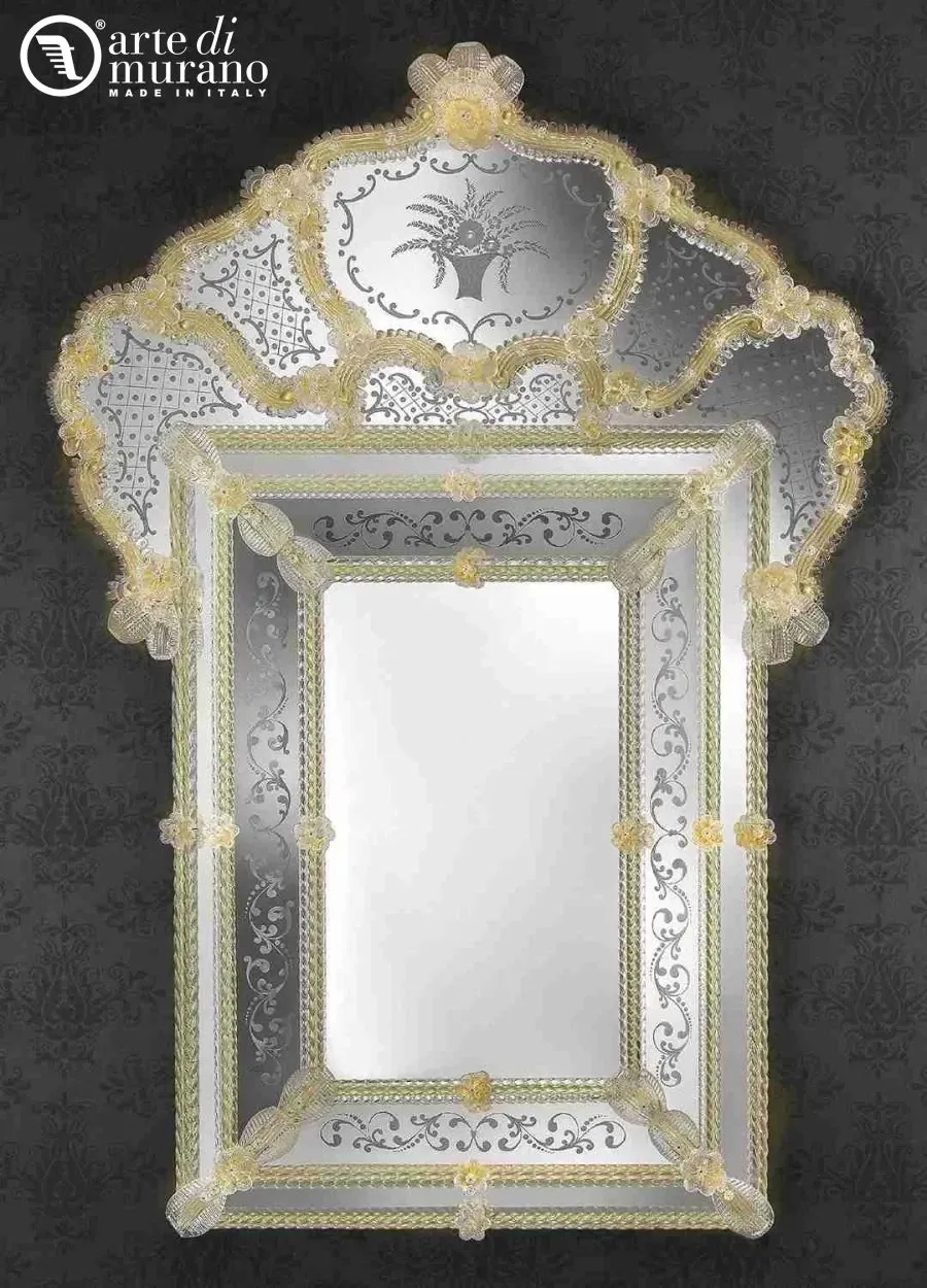 obrazek 1 Szykowne ścienne lustro ze szkła Murano - w stylu weneckim