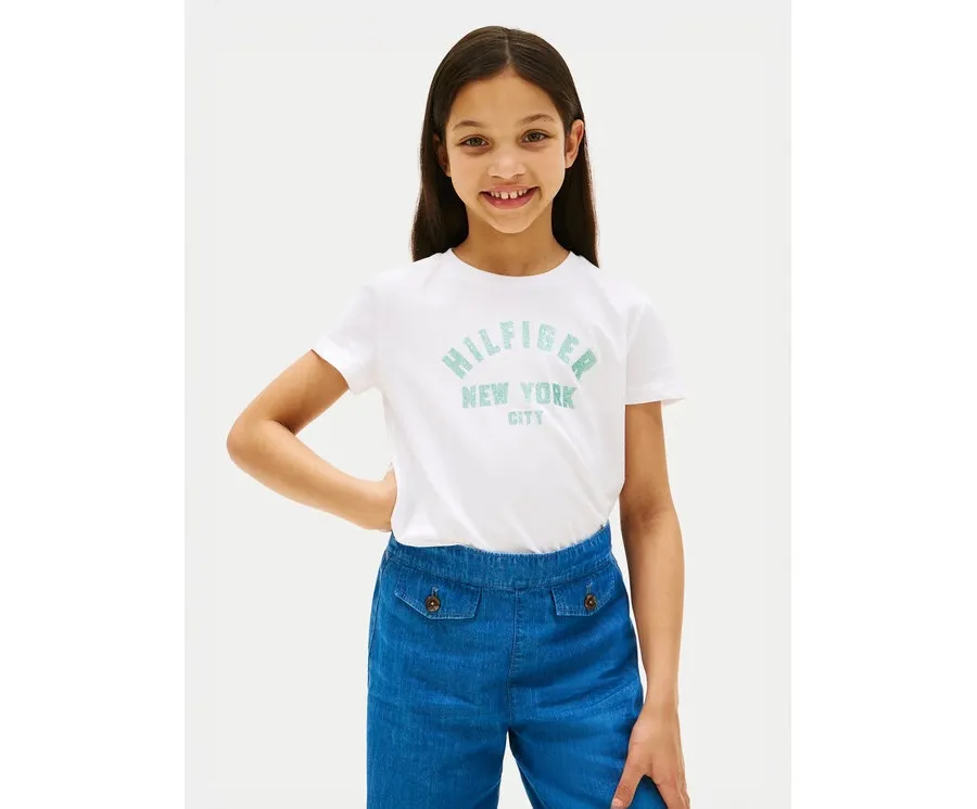 obrazek 1 Tommy Hilfiger T-Shirt Graphic KG0KG08813 Biały Regular Fit