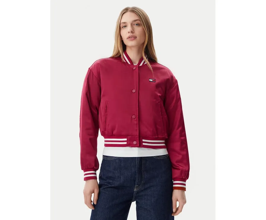 obrazek 1 Tommy Jeans Kurtka bomber Satin Coach DW0DW20229 Różowy Regular Fit