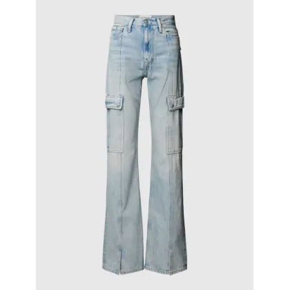 Zdjęcie Jeansy o kroju bootcut z efektem znoszenia