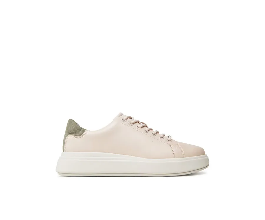 obrazek 1 Calvin Klein Sneakersy Cupsole Lace Up Lth HW0HW02540 Beżowy