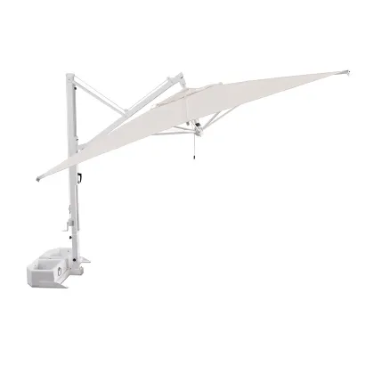 Zdjęcie Kwadratowy wysuwany aluminiowy parasol na wsporniku do ogrodu lub na taras