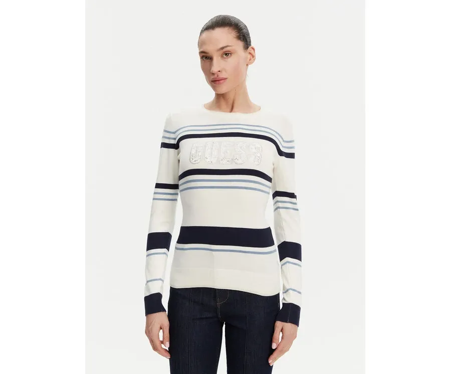 obrazek 1 Guess Sweter W5GR18 Z2NQ2 Écru Slim Fit