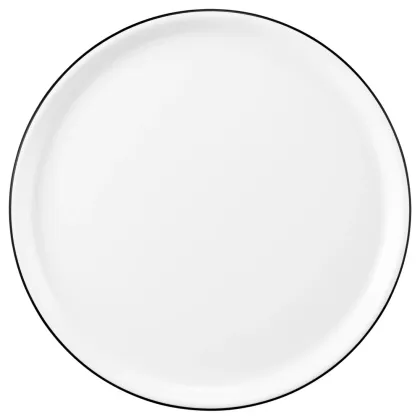 Zdjęcie Porcelanowy duży talerz do pizzy 30 cm z czarną obwódką - Seltmann Weiden