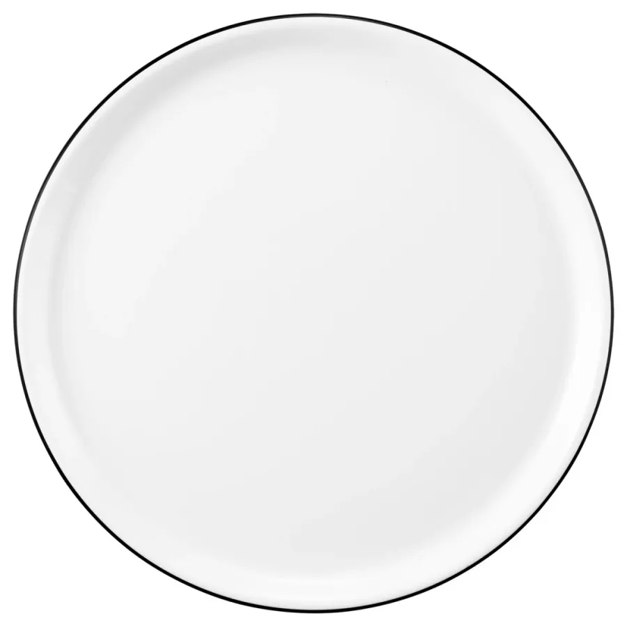 obrazek 1 Porcelanowy duży talerz do pizzy 30 cm z czarną obwódką - Seltmann Weiden