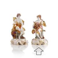Zdjęcie Barokowa figurka greckiej kobiety z koszem kwiatów wykonana z ceramiki - Ceramiche ML