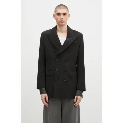 Zdjęcie Martine Rose marynarka wełniana Double Breasted Short Coat kolor czarny 328WT05006