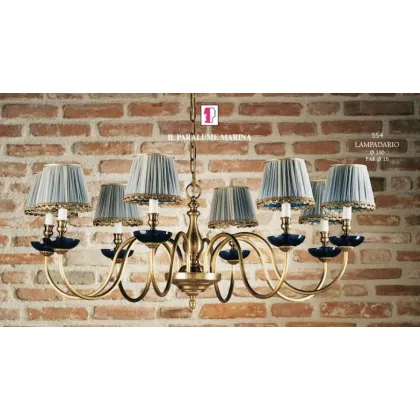 Zdjęcie Żyrandol z ośmioma światłami z niebieskimi stożkowymi imperinami - Il Paralume Marina