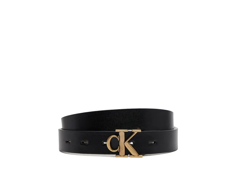 obrazek 1 Calvin Klein Jeans Pasek Damski Monogram Placque Buckle 25Mm Rev LV04K7005G Czarny